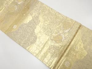 道長取りに唐花・向かい鳳凰模様織り出し袋帯